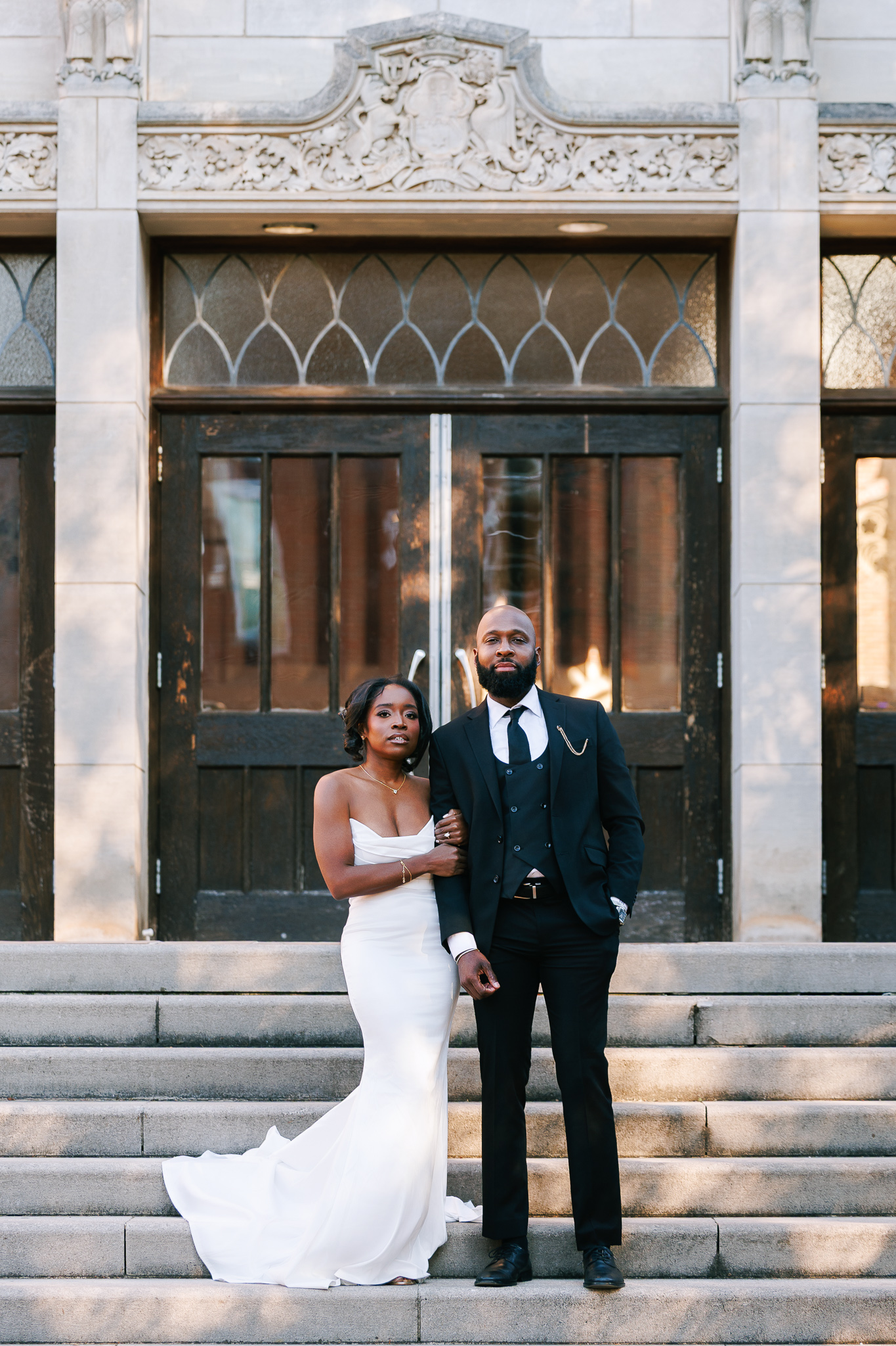 Couple during engagement session at Agnes Scott College in Decatur, Atlanta, photographed by B. Smitty Photos